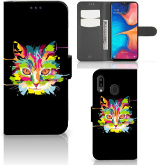 B2Ctelecom Samsung Galaxy A30 Leuk Hoesje Cat Color