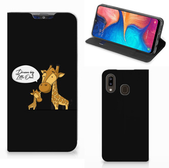 B2Ctelecom Samsung Galaxy A30 Magnet Case Giraffe