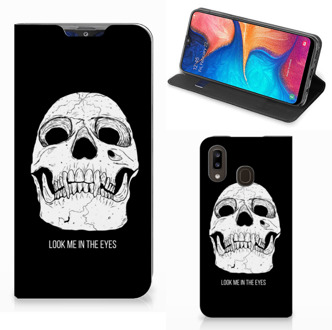 B2Ctelecom Samsung Galaxy A30 Mobiel BookCase Skull Eyes