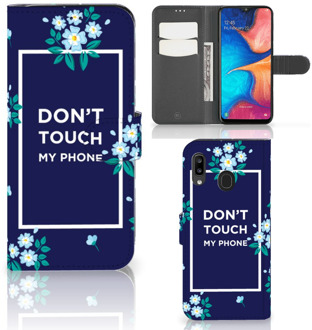 B2Ctelecom Samsung Galaxy A30 Portemonnee hoesje Flowers Blue DTMP