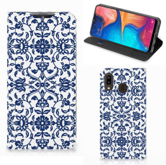 B2Ctelecom Samsung Galaxy A30 Smart Cover Flower Blue