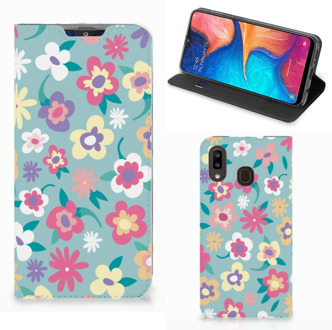 B2Ctelecom Samsung Galaxy A30 Smart Cover Flower Power