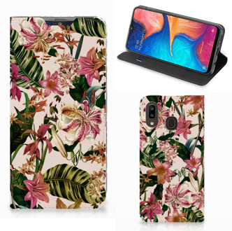 B2Ctelecom Samsung Galaxy A30 Smart Cover Flowers