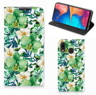 B2Ctelecom Samsung Galaxy A30 Smart Cover Orchidee Groen