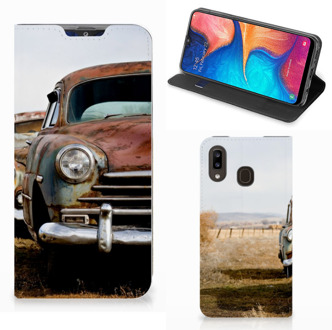 B2Ctelecom Samsung Galaxy A30 Stand Case Vintage Auto