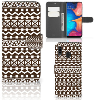 B2Ctelecom Samsung Galaxy A30 Telefoon Hoesje Aztec Bruin