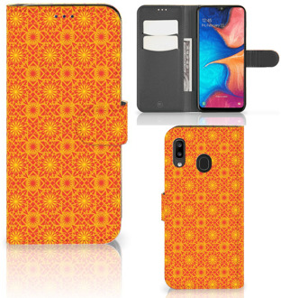 B2Ctelecom Samsung Galaxy A30 Telefoon Hoesje Batik Orange