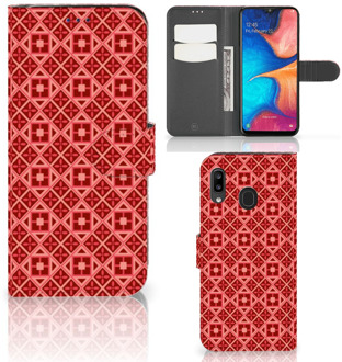 B2Ctelecom Samsung Galaxy A30 Telefoon Hoesje Batik Red