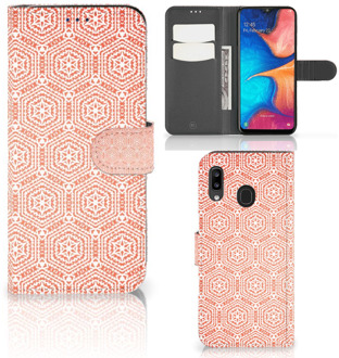 B2Ctelecom Samsung Galaxy A30 Telefoon Hoesje Pattern Orange