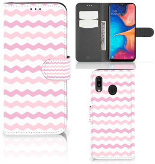 B2Ctelecom Samsung Galaxy A30 Telefoon Hoesje Waves Roze