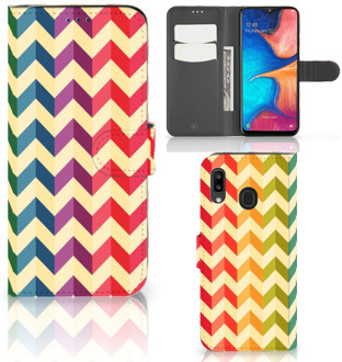 B2Ctelecom Samsung Galaxy A30 Telefoon Hoesje Zigzag Color