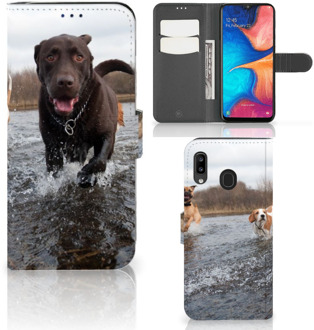 B2Ctelecom Samsung Galaxy A30 Telefoonhoesje met Pasjes Honden Labrador