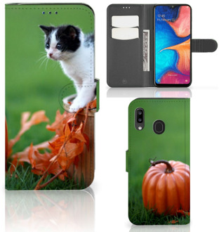 B2Ctelecom Samsung Galaxy A30 Telefoonhoesje met Pasjes Kitten