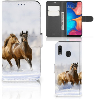 B2Ctelecom Samsung Galaxy A30 Telefoonhoesje met Pasjes Paarden