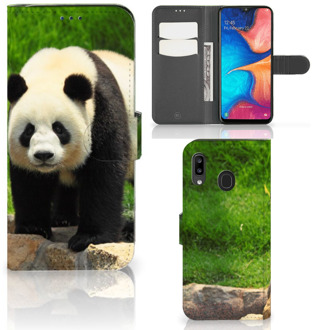 B2Ctelecom Samsung Galaxy A30 Telefoonhoesje met Pasjes Panda