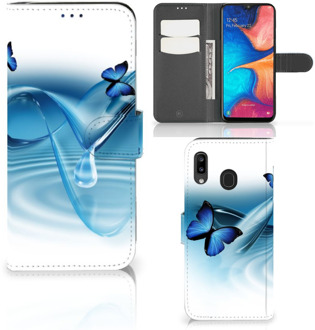 B2Ctelecom Samsung Galaxy A30 Telefoonhoesje met Pasjes Vlinders