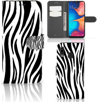 B2Ctelecom Samsung Galaxy A30 Telefoonhoesje met Pasjes Zebra