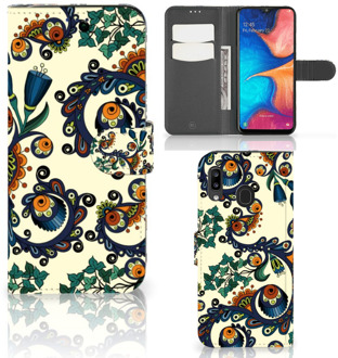 B2Ctelecom Samsung Galaxy A30 Wallet Case Barok Flower