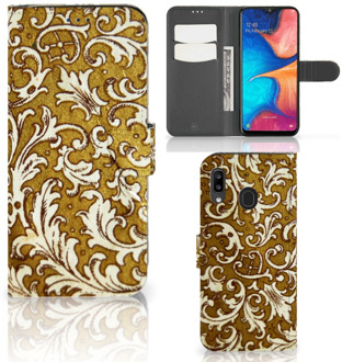 B2Ctelecom Samsung Galaxy A30 Wallet Case Barok Goud