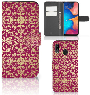 B2Ctelecom Samsung Galaxy A30 Wallet Case Barok Pink