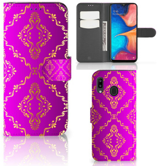 B2Ctelecom Samsung Galaxy A30 Wallet Case Barok Roze