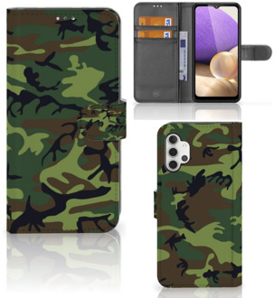 B2Ctelecom Samsung Galaxy A32 4G Portemonnee hoesje Army Dark