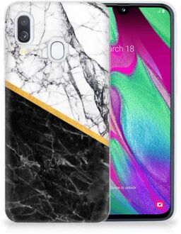 B2Ctelecom Samsung Galaxy A40 Back Cover Marble White Black