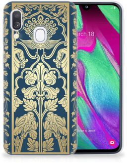 B2Ctelecom Samsung Galaxy A40 Backcase Golden Flowers