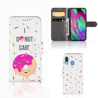 B2Ctelecom Samsung Galaxy A40 Book Cover Donut Roze