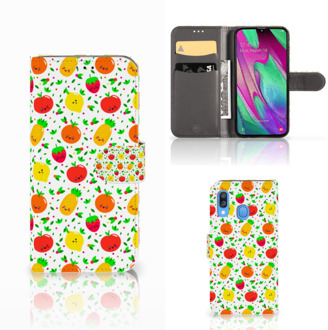 B2Ctelecom Samsung Galaxy A40 Book Cover Fruits