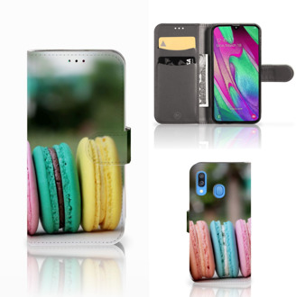 B2Ctelecom Samsung Galaxy A40 Book Cover Macarons