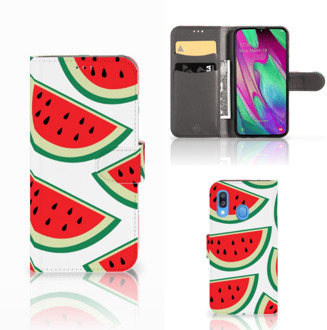 B2Ctelecom Samsung Galaxy A40 Book Cover Watermelons