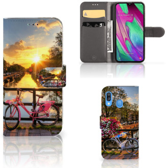 B2Ctelecom Samsung Galaxy A40 Flip Cover Amsterdamse Grachten