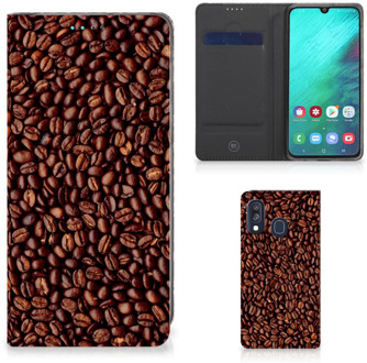 B2Ctelecom Samsung Galaxy A40 Flip Style Cover Koffiebonen