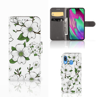 B2Ctelecom Samsung Galaxy A40 Hoesje Dogwood Flowers