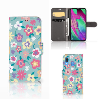 B2Ctelecom Samsung Galaxy A40 Hoesje Flower Power