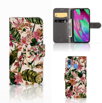 B2Ctelecom Samsung Galaxy A40 Hoesje Flowers