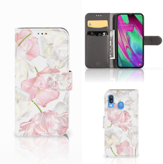 B2Ctelecom Samsung Galaxy A40 Hoesje Lovely Flowers