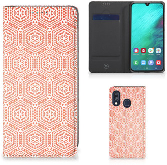 B2Ctelecom Samsung Galaxy A40 Hoesje met Magneet Pattern Orange