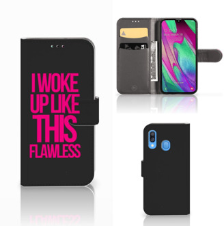 B2Ctelecom Samsung Galaxy A40 Hoesje met naam Woke Up