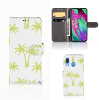 B2Ctelecom Samsung Galaxy A40 Hoesje Palmtrees