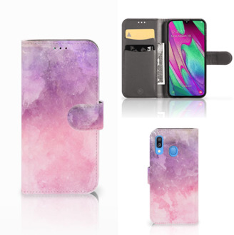 B2Ctelecom Samsung Galaxy A40 Hoesje Pink Purple Paint