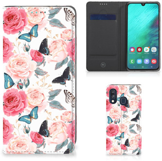 B2Ctelecom Samsung Galaxy A40 Smart Cover Butterfly Roses