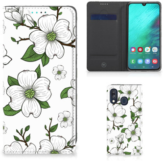 B2Ctelecom Samsung Galaxy A40 Smart Cover Dogwood Flowers