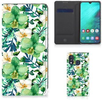 B2Ctelecom Samsung Galaxy A40 Smart Cover Orchidee Groen