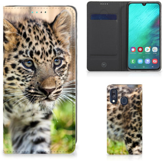 B2Ctelecom Samsung Galaxy A40 Standcase Hoesje Baby Luipaard