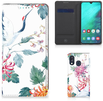 B2Ctelecom Samsung Galaxy A40 Standcase Hoesje Bird Flowers