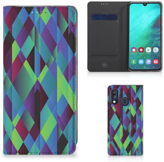 B2Ctelecom Samsung Galaxy A40 Standcase Hoesje Design Abstract Green Blue