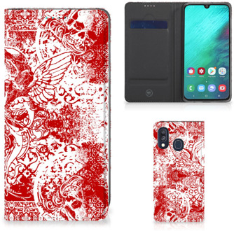 B2Ctelecom Samsung Galaxy A40 Standcase Hoesje Design Angel Skull Red