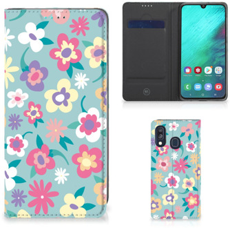 B2Ctelecom Samsung Galaxy A40 Standcase Hoesje Design Flower Power